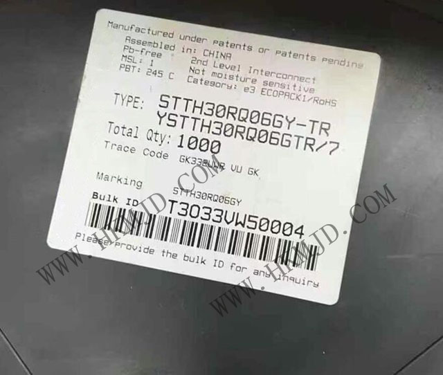 供應 STTH30RQ06GY 一款汽車級 600V、30A 超快軟恢復二極管